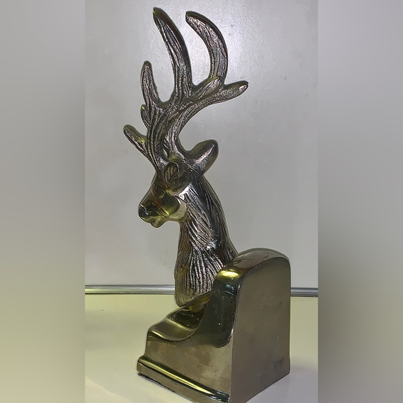 Vintage Silver Tone Buck Stag Antlered Deer Figurine Statuette Paperweight - Picture 4 of 16
